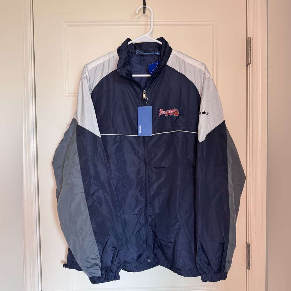 Atlanta Braves Lightweight Zip Up Windbreaker - Size L - NEW w/tags
